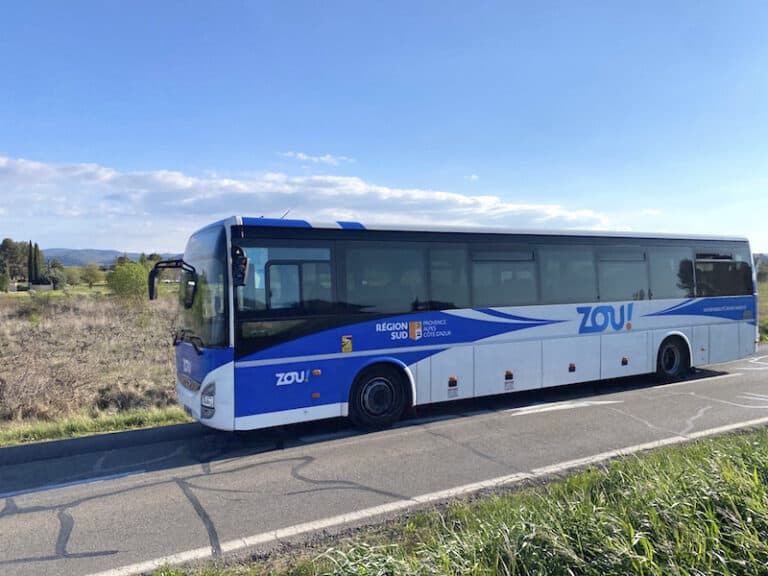 A Zou bus on the road